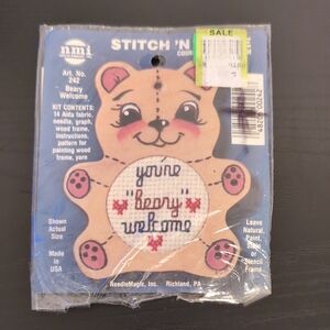 NMI Stitch 'N Frame Beary Welcome Kit Needlepoint Vintage